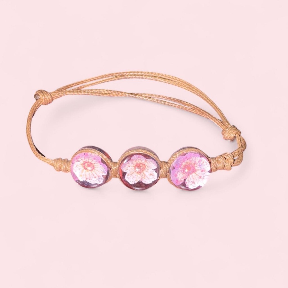 Japanese Handmade Dry Pressed Flower Cherry Blossom Gemstone‎ Glass Cover